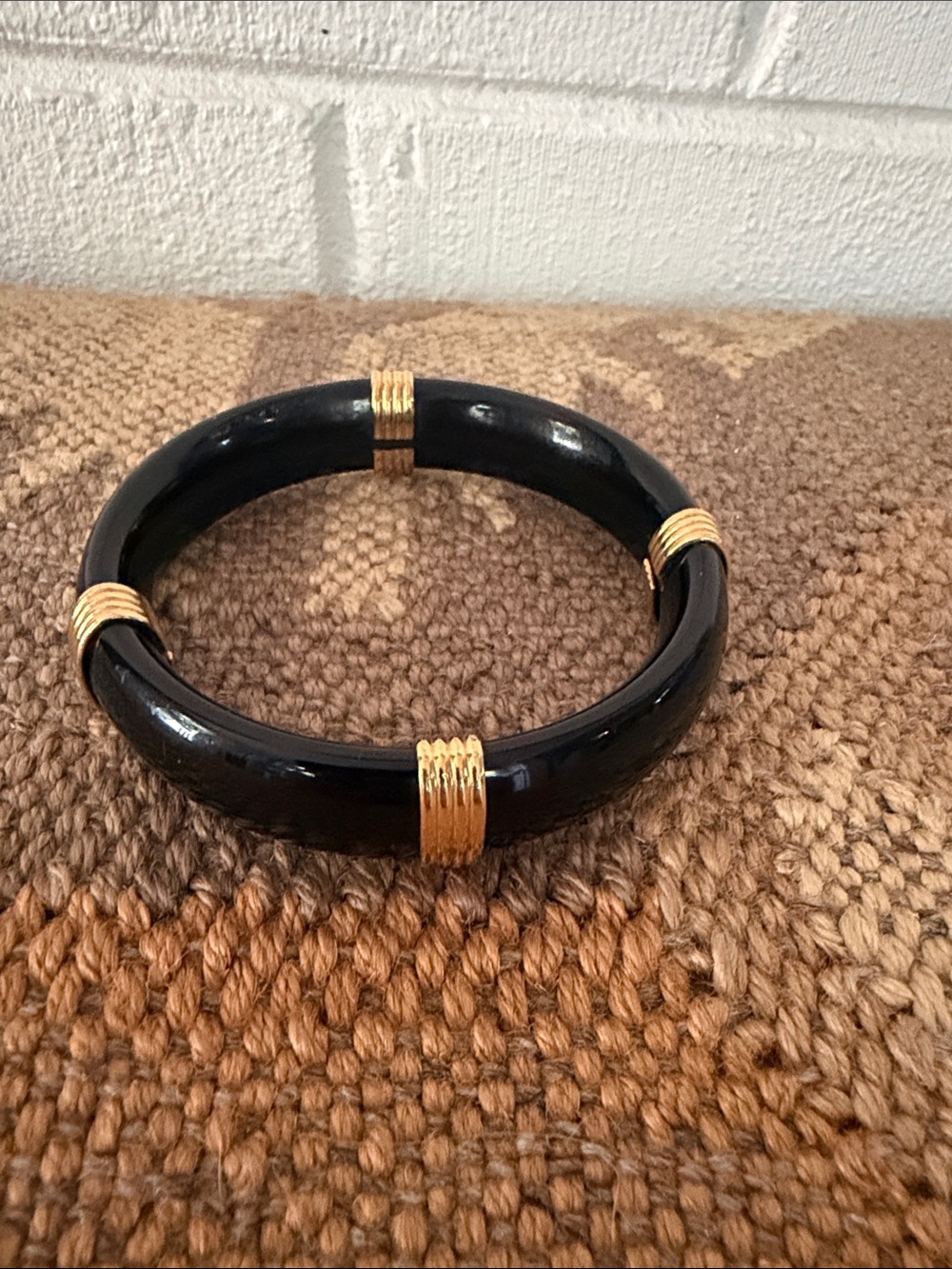 Gold and black bangle bracelet